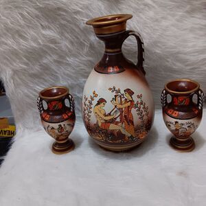Sassalos Set Of  3 Handmade Greek Old art Ancient Style